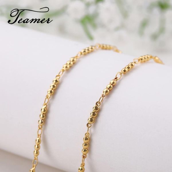 sunglasses cases & bags teamer 78cm lanyard strap necklace gold beaded eyeglass glasses chain cord for reading eyewear accessories